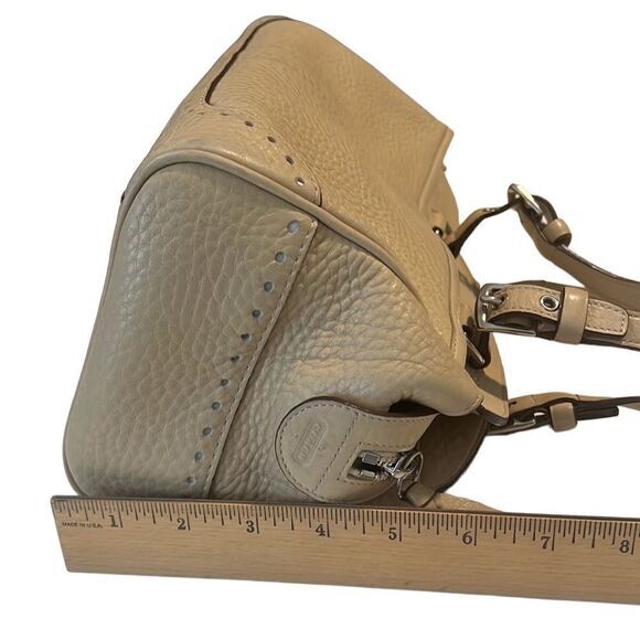 Coach Tan Pebbled Leather Top Zip Satchel Shoulder‎ Bag 5031 - Picture 7 of 16